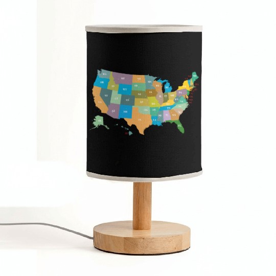 US States Fabric Lamps