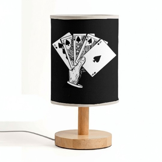 Royal Flush Vintage Illustration Fabric Lamps