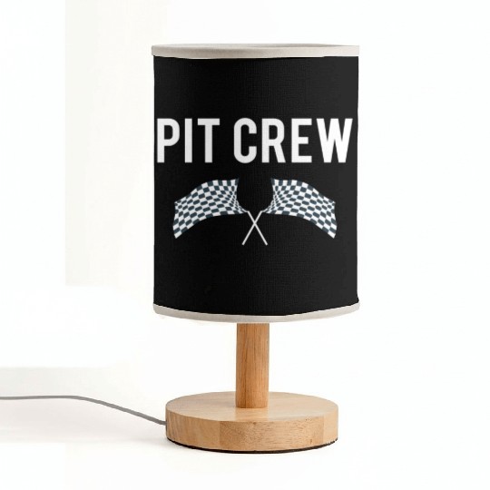 Pit Crew Car Enthusiast Race Track or Drag Strip Design Fabric Lamps
