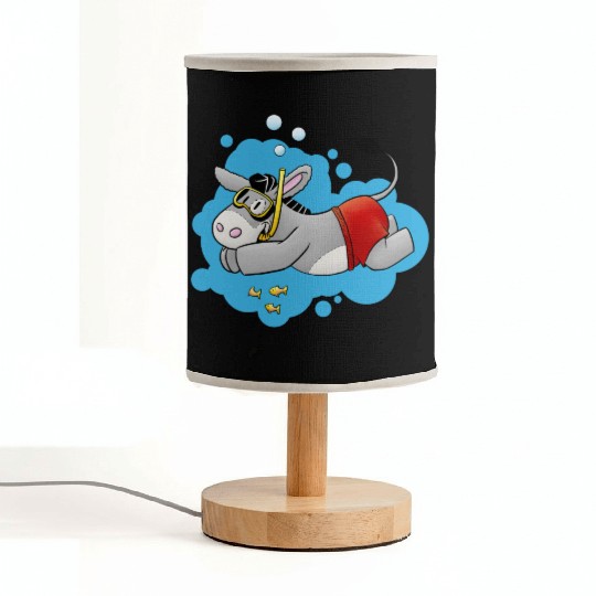 Fluffy donkey swimming Fabric Lamps