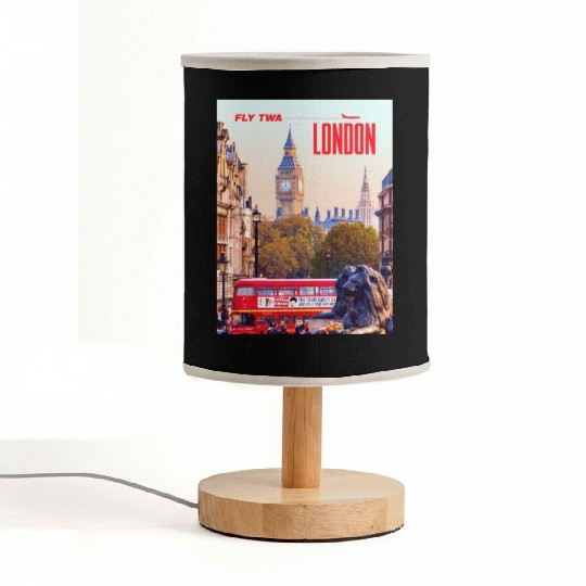 Vintage London Travel Poster Fabric Lamps