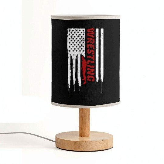 VINTAGE WRESTLING AMERICAN FLAG FUNNY GIFT Fabric Lamps