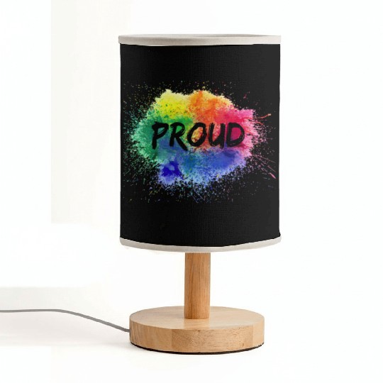 PROUD Color Splash LGBT Gay Pride Rainbow Fabric Lamps