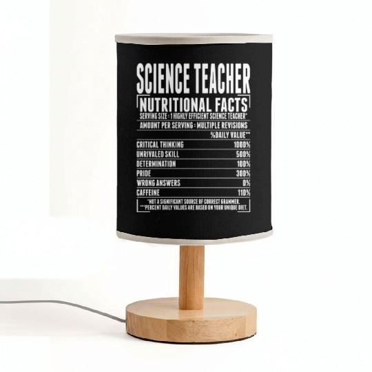 Science Teacher Nutritional Facts Fabric Lamps