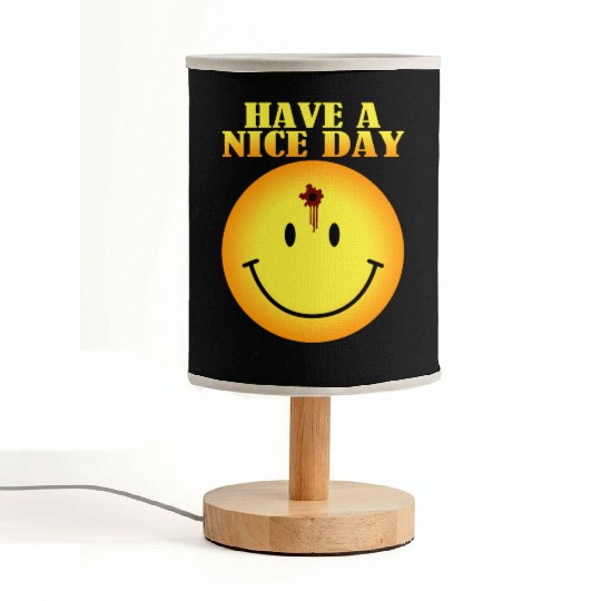 smiley face bullet hole Fabric Lamps