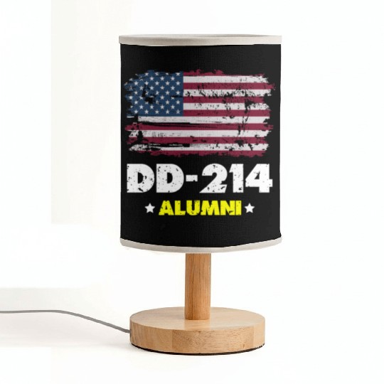 DD-214 Us Armed Forces Alumni American Flag Fabric Lamps