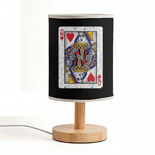 queen of hearts playing card Fabric Lamps