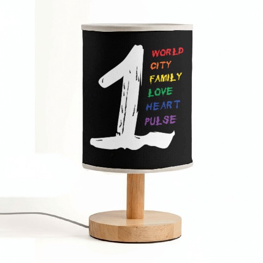 1 World CITY FAMILY LOVE HEART PULSE Fabric Lamps