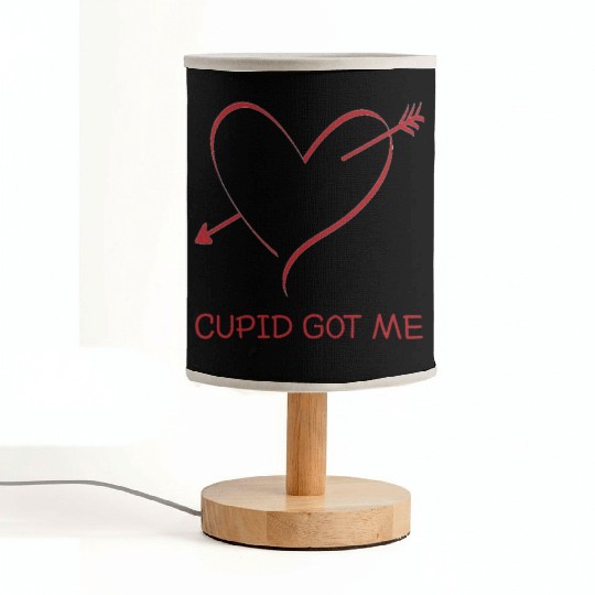 Cupid Got Me Funny Valentines Day Couples Gift Fabric Lamps