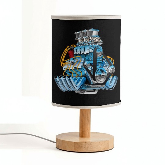 Hot Rod Race Car Dragster Engine Cartoon Fabric Lamps