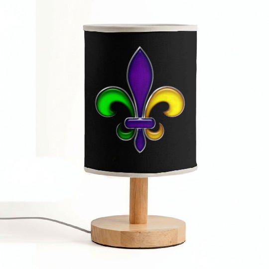 Fleur De Lis Mardi Gras Glossy Lily Fabric Lamps