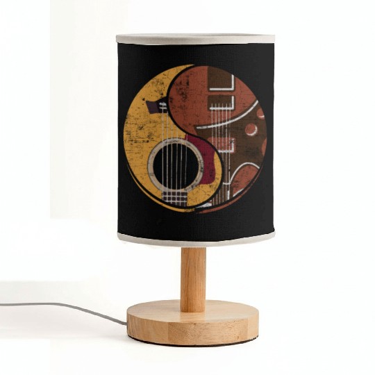 Guitar Ying Yang Music Guitar Player Gift Fabric Lamps