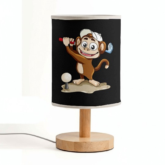 Monkey Playing Golf Minigolf par stroke Fabric Lamps hole