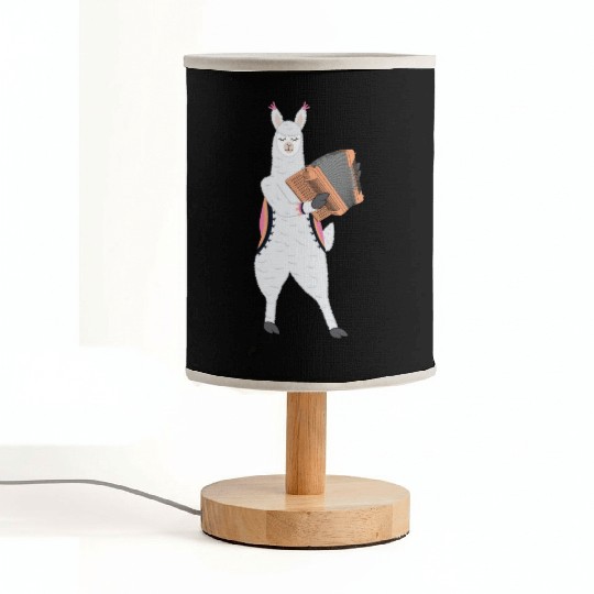 Cute Alpaca Llama Playing Accordion Musician Gift Fabric Lamps