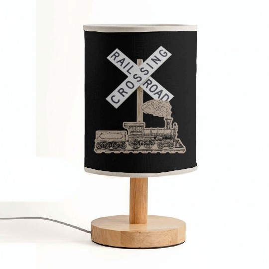Train Track Railroad Crossing Fabric Lamps