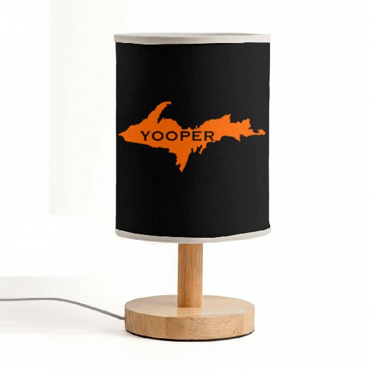 Yooper Hunter Blaze Orange Michigan UP design Fabric Lamps