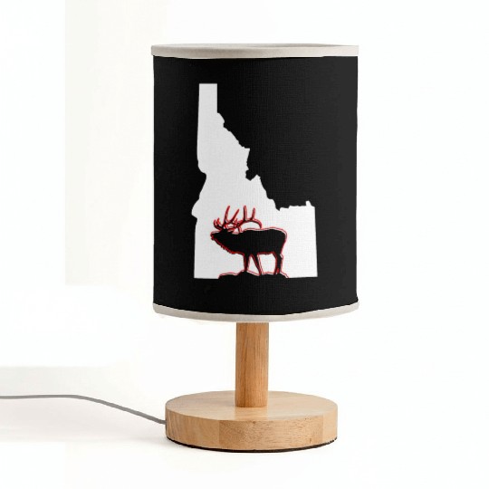 Idaho state with outline of Elk inside combi Fabric Lamps