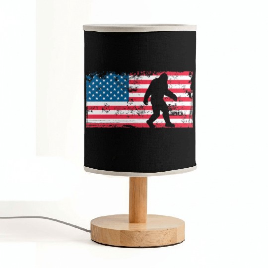 Retro Bigfoot US Flag Fabric Lamps