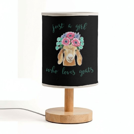GOAT LOVERS GIFT GOAT product - JUST A GIRL WHO Fabric Lamps