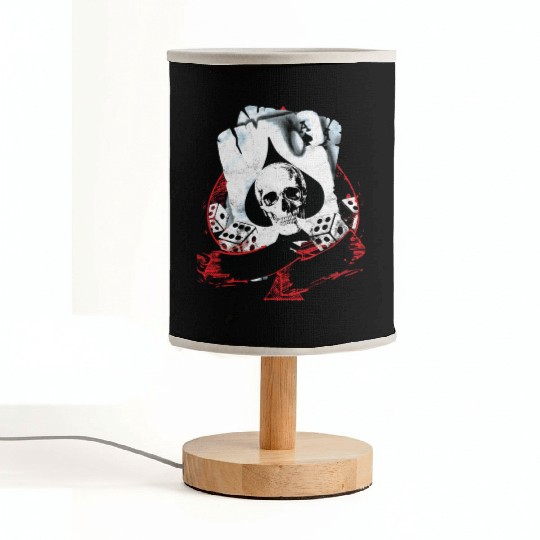 Scorched Ace Of Spades Poker Dice Skull Fabric Lamps