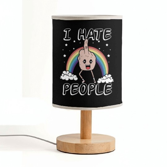I Hate People Middle Finger Funny Rainbow Gift Fabric Lamps