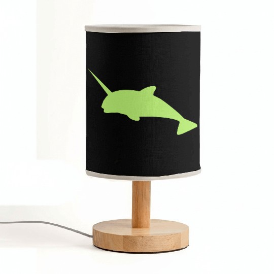 Sharp narwhal in green uniwhale Fabric Lamps