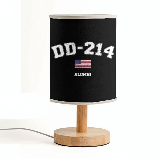 Dd 214 Us Armed Forces Alumni Usa Flag Vintage Fabric Lamps