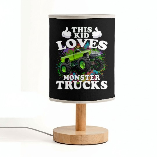 This Kid Loves Monster Trucks Fabric Lamps
