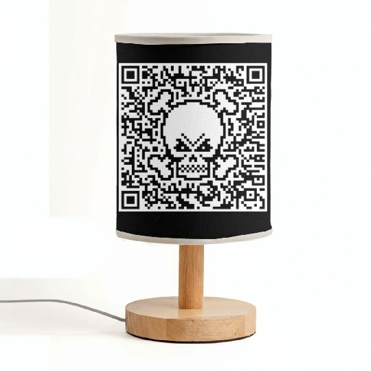 Skull And Crossbones (Quick Response Code / NEG) Fabric Lamps