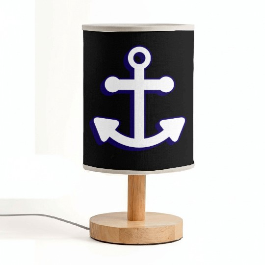 Nautical boat anchor in navy blue and white 3D Fabric Lamps