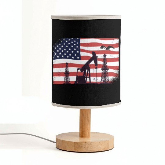 Oil Rig Worker Pump USA American Gas Oilfield Fabric Lamps