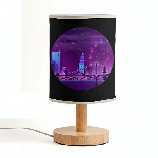 Synthwave Neon City: London Fabric Lamps