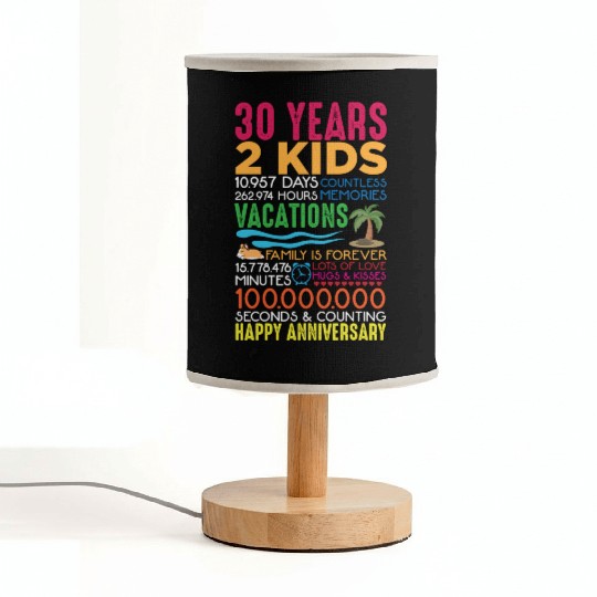 30 years Wedding Anniversary 2 kids Parents Fabric Lamps