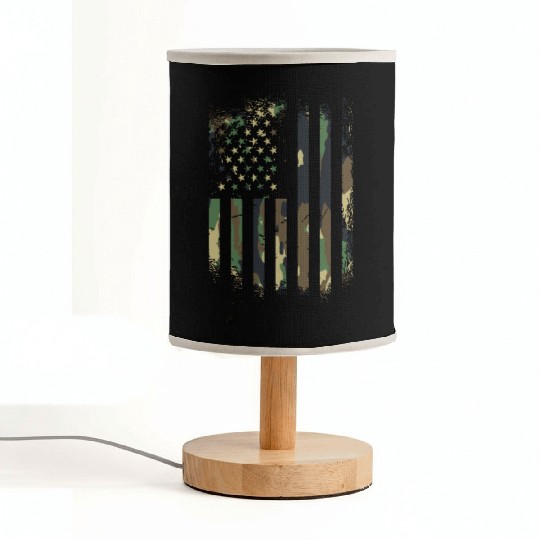 Camouflage Distressed american military Flag Fabric Lamps