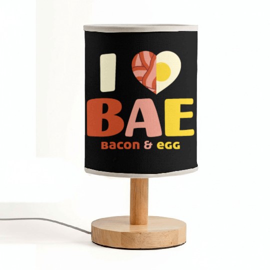 I love Bae Bacon And Egg Food Lover Gift Fabric Lamps