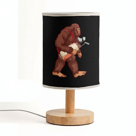 Bigfoot Sasquatch Golf player gift Fabric Lamps