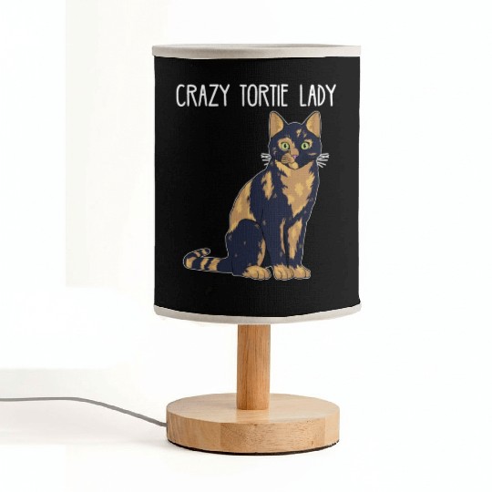 Crazy Tortie Lady Tortoise Shell Cat Owner graphic Fabric Lamps