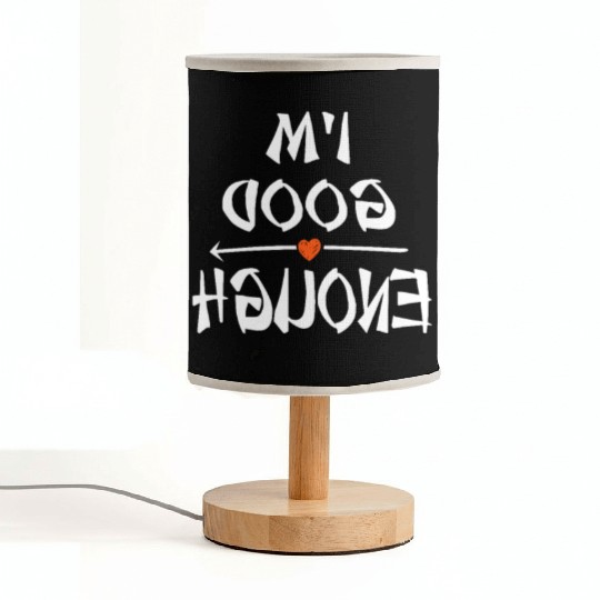 Mirrored I am Good Enough Positive Mindset Yoga Me Fabric Lamps