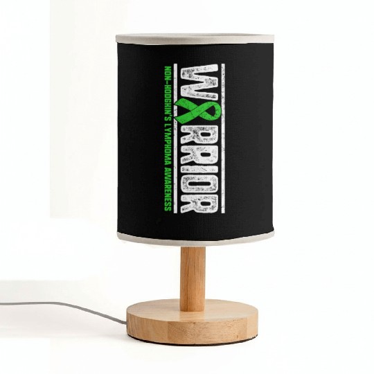 Non Hodgkins Lymphoma Warrior Heart Ribbon Lime Fabric Lamps