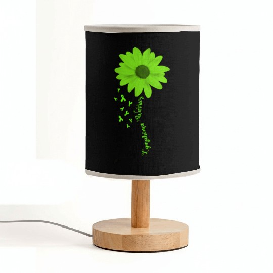 Non Hodgkins Lymphoma Warrior Flower Ribbon Lime Fabric Lamps