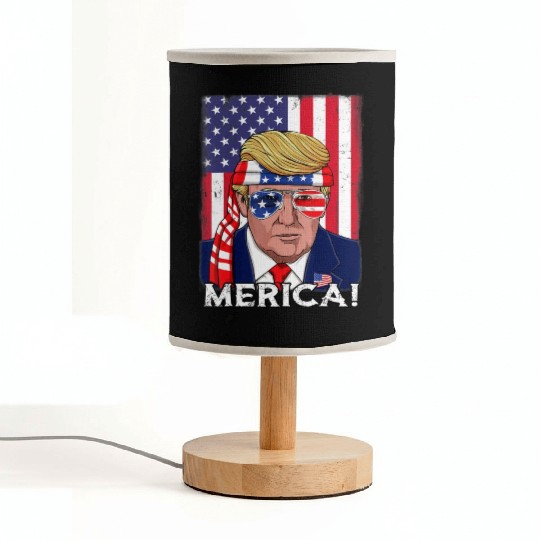 4th Of July Trump Merica USA Boys Girls Kids Fabric Lamps
