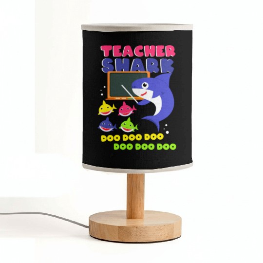 Funny Teacher Shark Preschool Teacher Fabric Lamps