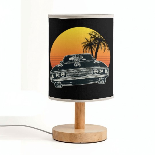Muscle Car Sunset Fabric Lamps
