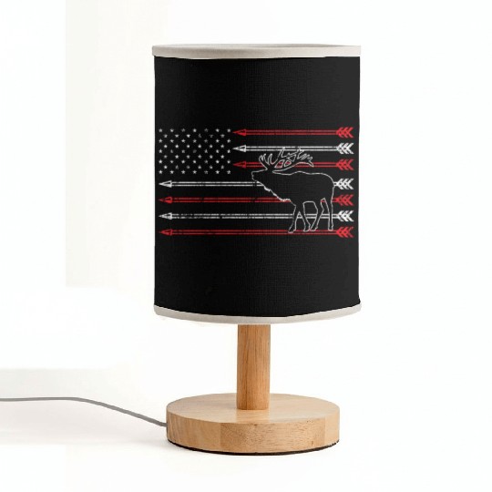 American Flag Elk Hunting Fabric Lamps - Crossbow Hunting