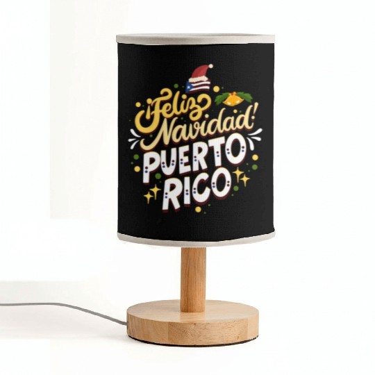 Feliz Navidad Puerto Rico - Merry Christmas Fabric Lamps