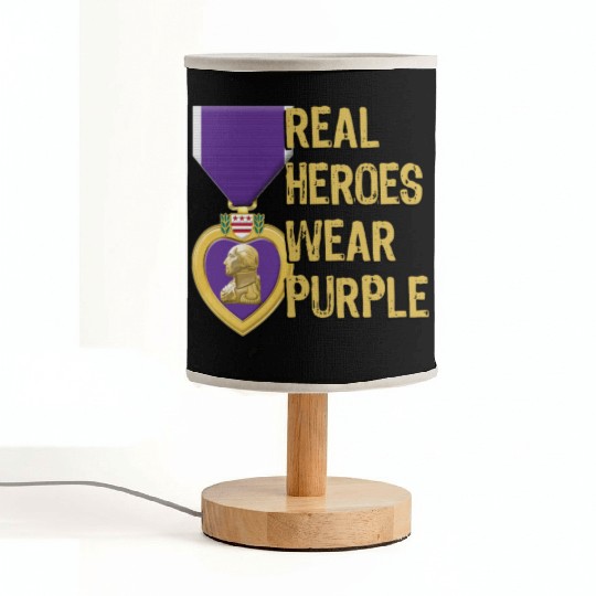 Purple Heart Military Real Heroes Wear Purple Fabric Lamps