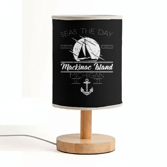 Mackinac Island MI Vintage Nautical SailBoat Fabric Lamps