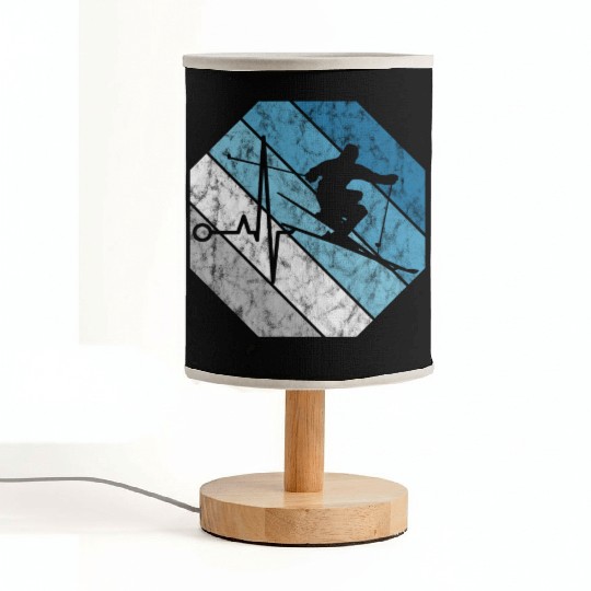 Ski Skiing Skier Mountains Retro Gift Winter Snow Fabric Lamps