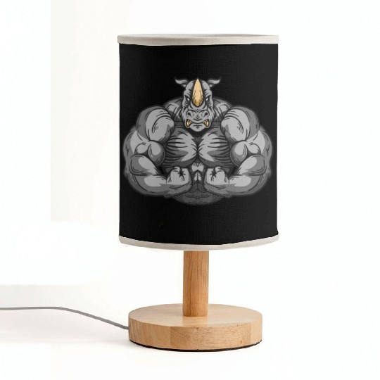 Bodybuilder Rhino Toning Rhinoceros Fitness Fabric Lamps