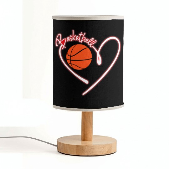 I Love Basketball Girl Basketball Player Heart Fabric Lamps